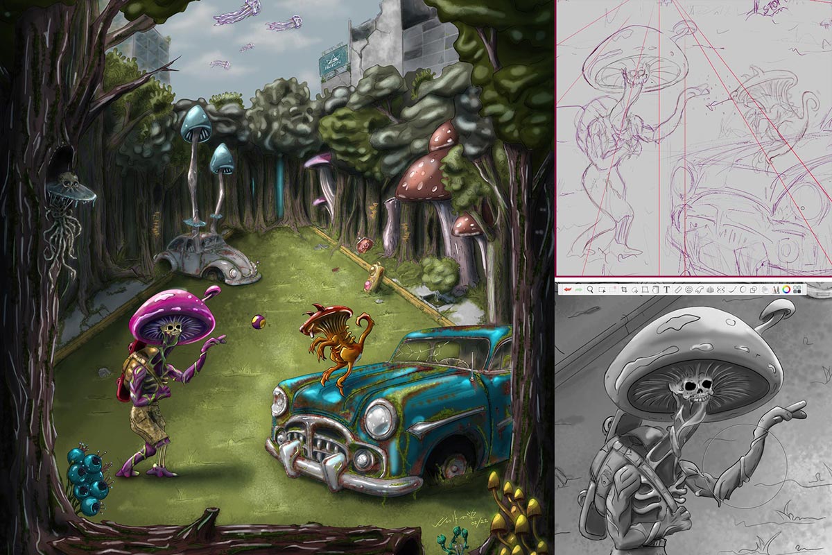 Ilustración digital: a Plants World: WoolfArts 2022