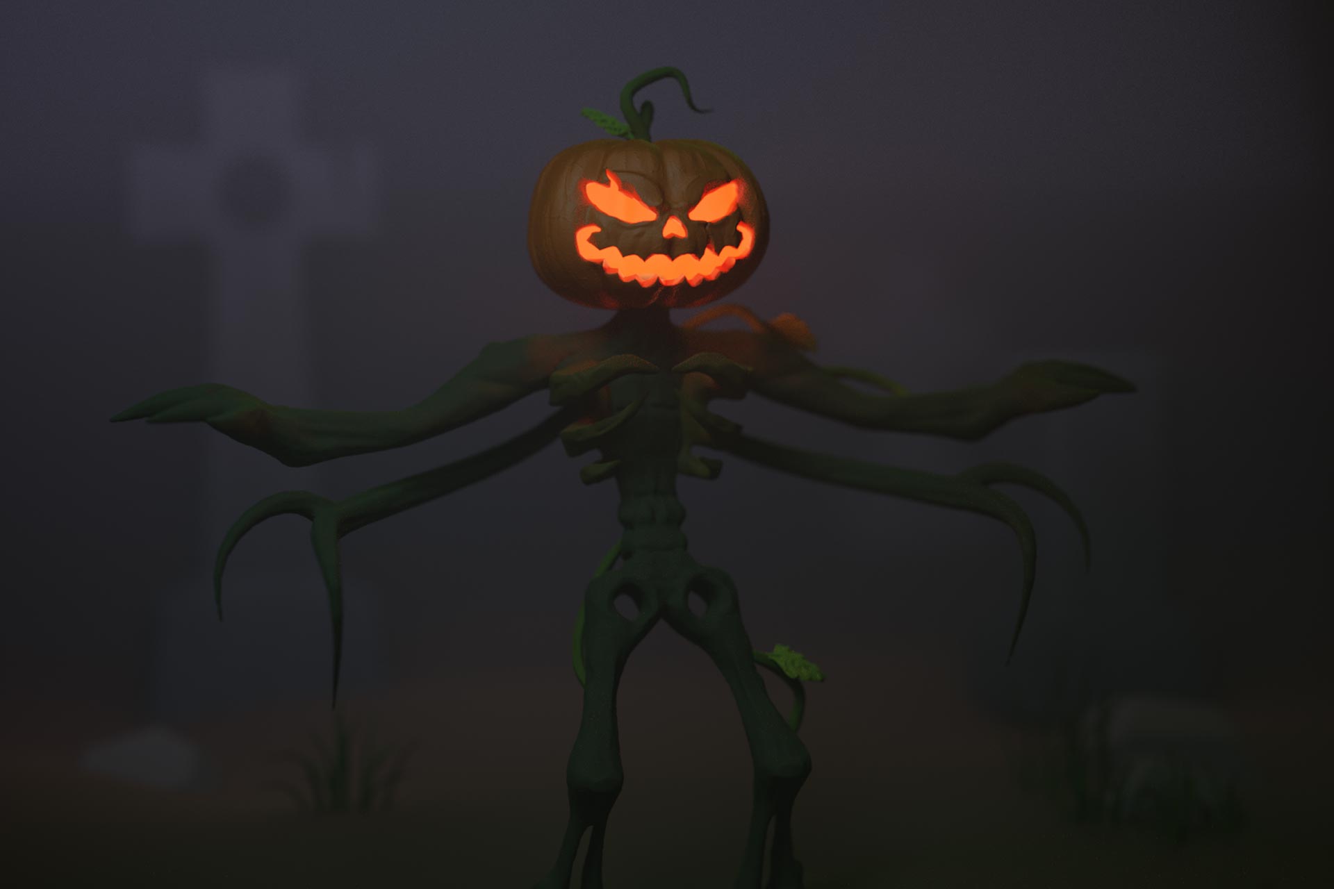 Esculpido 3D: Pumpkin Halloween